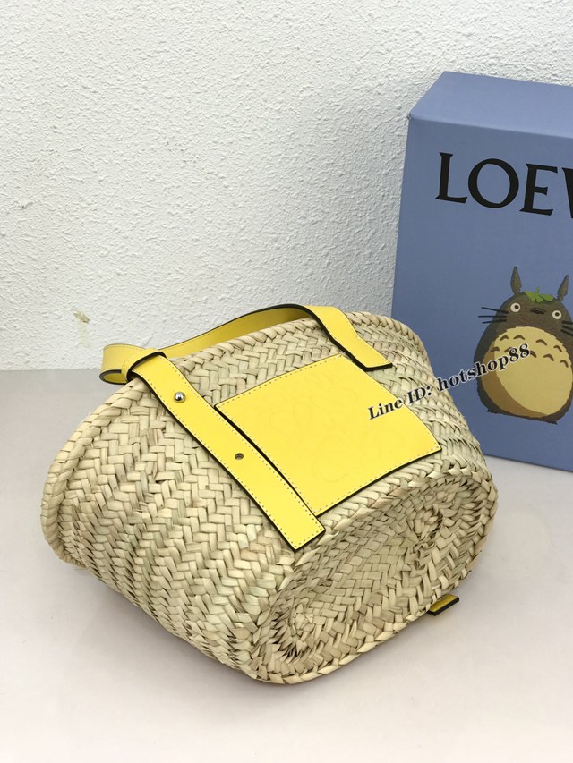 Loewe專櫃同步2022最新款白色草編菜籃子 羅意威小號草編包 型號10129 lyw1360